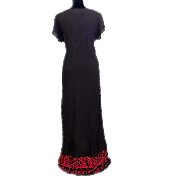 Carol Little Vintage Women's Dress Black & Red Gypsy Minimalist Design Maxi - Picture 4 of 15